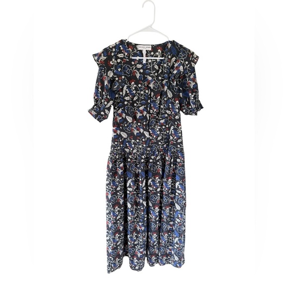 Apiece Apart Shirred Agata Midi Silk Dress - Picture 9 of 10